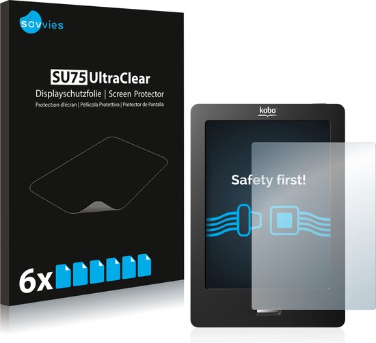 Savvies - Screenprotector voor Kobo eReader Touch - Folie Beschermfolie transparant (6 Stuks) van Merkloos