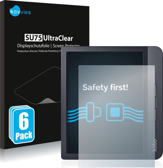Savvies - Screenprotector voor Kobo Libra H2O / Colour 2024 - Folie Beschermfolie transparant (6 Stuks) van Savvies