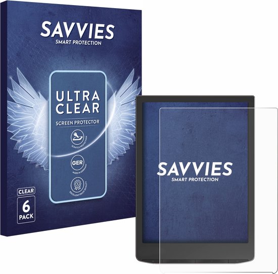 Savvies - Screenprotector voor PocketBook InkPad 4 - Folie Beschermfolie transparant (6 Stuks) van Savvies