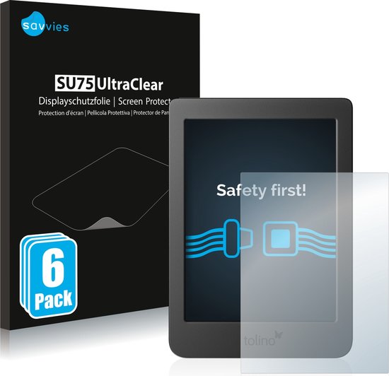 Savvies - Screenprotector voor Tolino Page 2 - Folie Beschermfolie transparant (6 Stuks) van Savvies