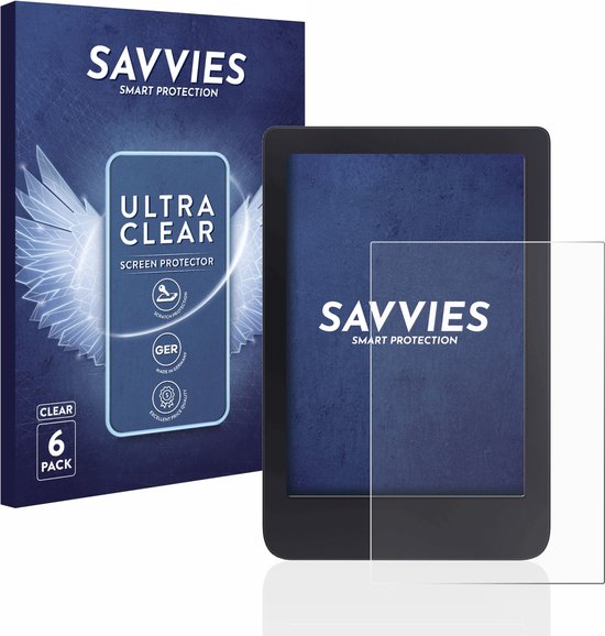 Savvies - Screenprotector voor Tolino Shine 3 - Folie Beschermfolie transparant (6 Stuks) van Savvies