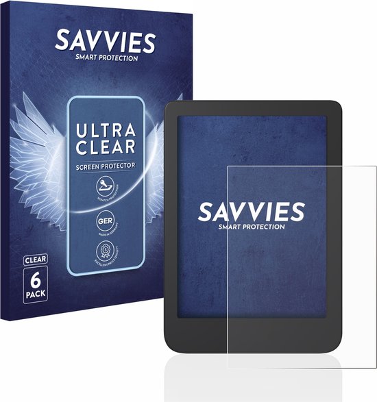 Savvies - Screenprotector voor Tolino Shine 4 / 5 / 5 Color 2024 - Folie Beschermfolie transparant (6 Stuks) van Savvies
