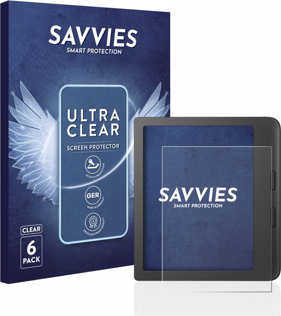 Savvies - Screenprotector voor Tolino Vision 6 / 5 - Folie Beschermfolie transparant (6 Stuks) van Savvies