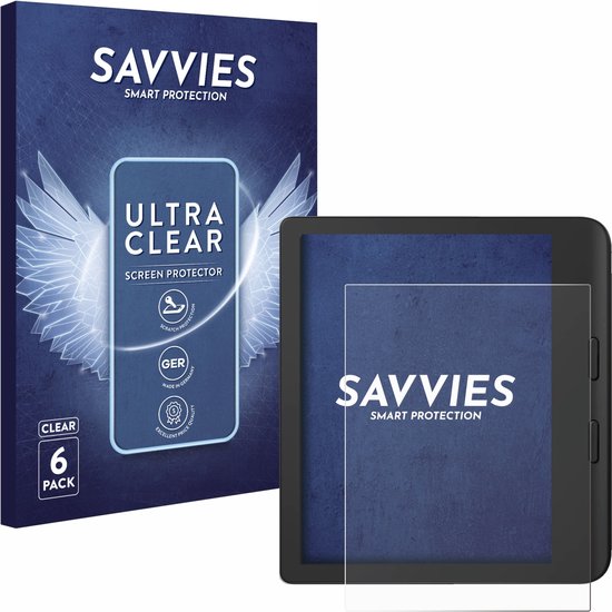 Savvies - Screenprotector voor Tolino Vision Color 2024 - Folie Beschermfolie transparant (6 Stuks) van Savvies