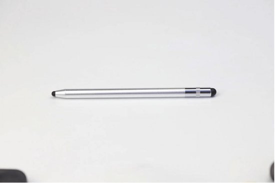 SBG Universele Stylus Pen Geschikt voor Telefoon Tablet en iPad - Twee zachte punten - Eén precisie punt - Zilver van Merkloos