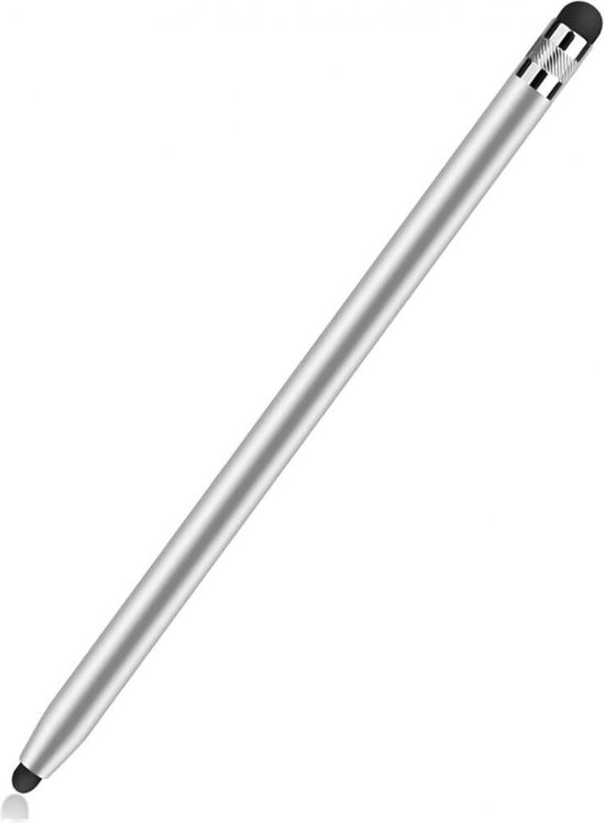 SBG Universele Stylus Pen Met Twee Zachte Punten - Comfortabel Balontwerp - Handig voor Onderweg - Zilver van SBG