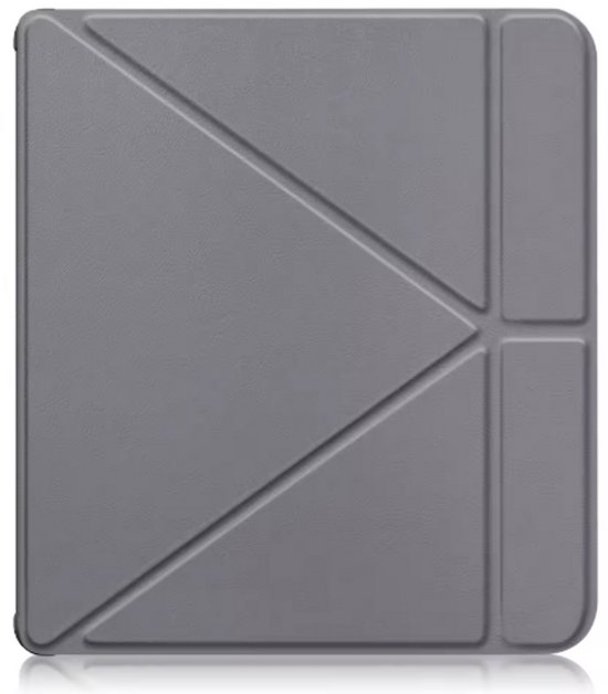 Scoby - Hoesje Geschikt voor Kobo Libra Colour - Luxe Bescherm Case - Trifold - Book Cover - Tablet Cover - Grijs