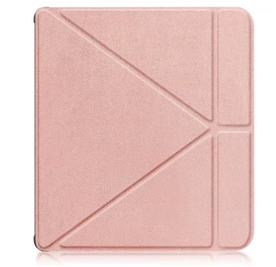 Scoby - Hoesje Geschikt voor Kobo Libra Colour - Luxe Bescherm Case - Trifold - Book Cover - Tablet Cover - Rosé Goud