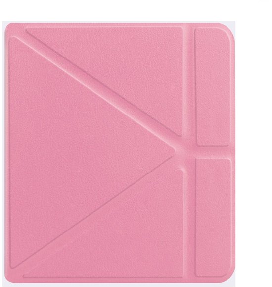 Scoby - Hoesje Geschikt voor Kobo Libra Colour - Luxe Bescherm Case - Trifold - Book Cover - Tablet Cover - Roze van scoby