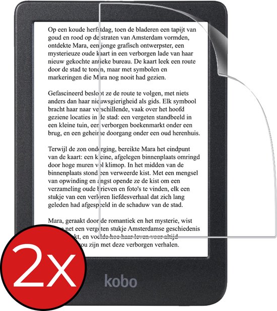 Screenprotector Folie Geschikt voor Kobo Clara 2E Screenprotector Beschermfolie - Screenprotector Folie Geschikt voor Kobo Clara 2E Screen Protector Folie - 2 PACK van Merkloos