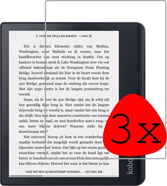 Screenprotector Folie Geschikt voor Kobo Sage Screenprotector Bescherm Folie - Screenprotector Folie Geschikt voor Kobo Sage Screen Protector Screen Cover - 3 Stuks van ElektronicaKing