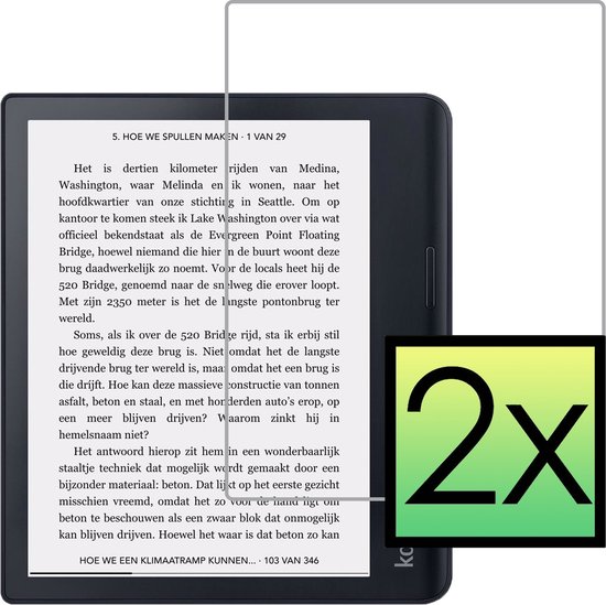 Screenprotector Folie Geschikt voor Kobo Sage Screenprotector Bescherm Folie - Screenprotector Folie Geschikt voor Kobo Sage Screenprotector Telefoon Folie - 2 PACK van Damajix