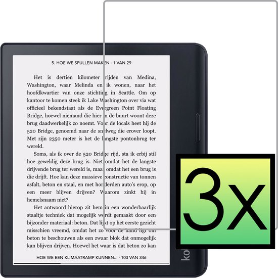 Screenprotector Folie Geschikt voor Kobo Sage Screenprotector Bescherm Folie - Screenprotector Folie Geschikt voor Kobo Sage Screenprotector Telefoon Folie - 3 PACK van MMOBIEL