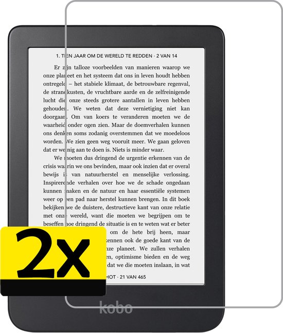 Screenprotector - Geschikt voor - Kobo Clara 2E - Screenprotector Bescherm Glas Gehard Screen Protector - 2 Stuks van Merkloos