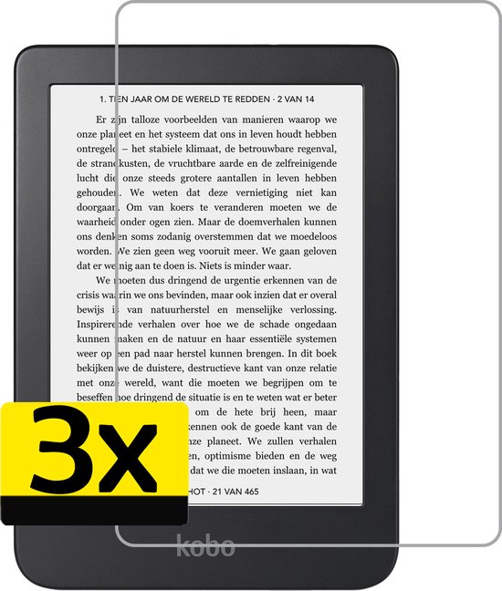 Screenprotector - Geschikt voor - Kobo Clara 2E - Screenprotector Bescherm Glas Gehard Screen Protector - 3 Stuks van Mobiparts