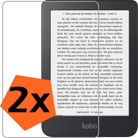 Screenprotector - Geschikt voor Kobo Clara 2E Screenprotector Bescherm Glas - Screenprotector Geschikt voor Kobo Clara 2E Screen Protector Tempered Glass - 2 PACK van ULTIMATE SHIELD