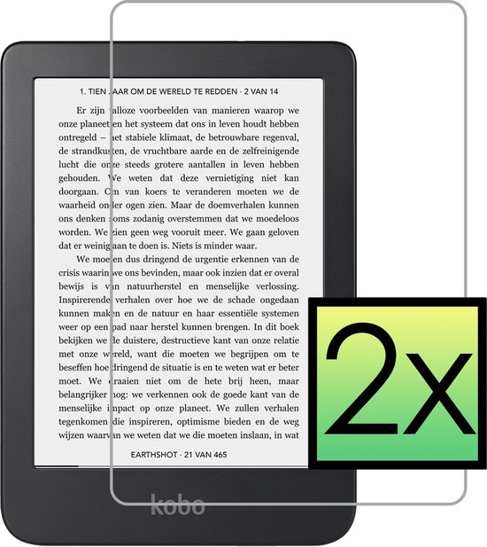 Screenprotector Geschikt voor Kobo Clara 2E Screenprotector Bescherm Glas Tempered Glass Screen Protector - 2 PACK van Gosento