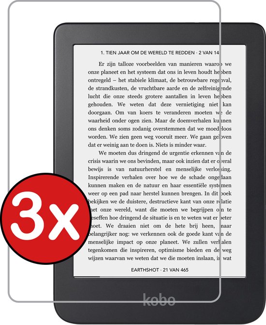 Screenprotector Geschikt voor Kobo Clara 2E Screenprotector Gehard Glas Tempered Glass - Screenprotector Geschikt voor Kobo Clara 2E Screenprotector - 3 PACK van Merkloos