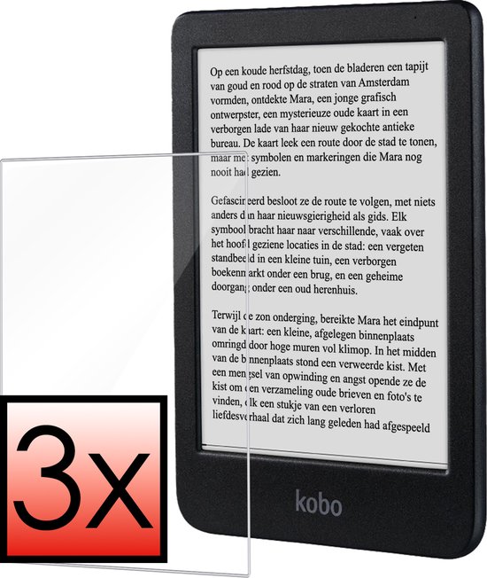 Screenprotector Geschikt voor Kobo Clara BW Screenprotector Bescherm Glas Tempered Glass Screen Protector - 3 PACK van DS24