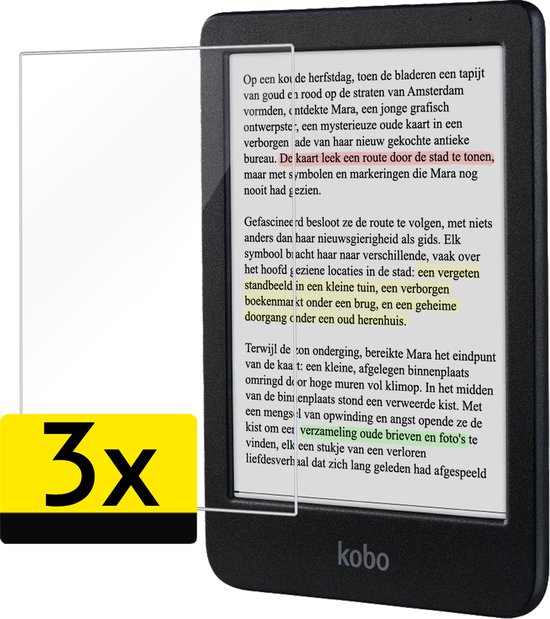 Screenprotector - Geschikt voor - Kobo Clara Colour - Screenprotector Bescherm Glas Gehard Screen Protector - 3 Stuks van Merkloos