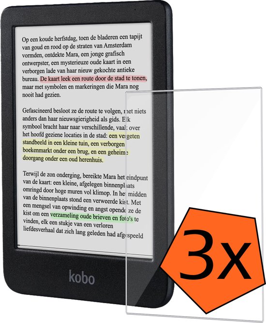 Screenprotector - Geschikt voor Kobo Clara Colour Screenprotector Bescherm Glas - Screenprotector Geschikt voor Kobo Clara Colour Screen Protector Tempered Glass - 3 PACK van Mobiparts