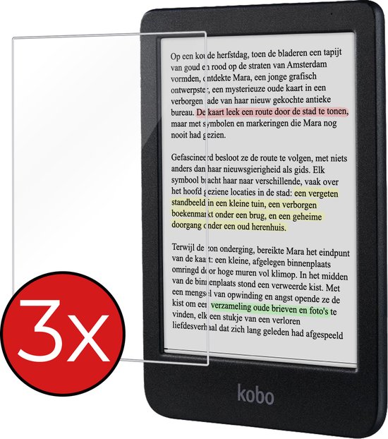 Screenprotector Geschikt voor Kobo Clara Colour Screenprotector Gehard Glas Tempered Glass - Screenprotector Geschikt voor Kobo Clara Colour Screenprotector - 3 PACK van Samdi.