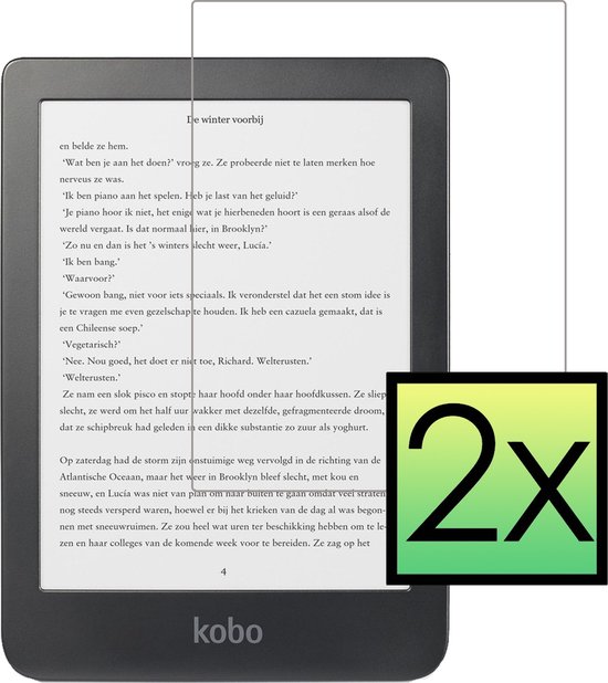 Screenprotector Geschikt voor Kobo Clara HD Screenprotector Bescherm Glas Tempered Glass Screen Protector - 2 PACK van AZNS