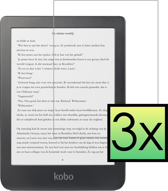 Screenprotector Geschikt voor Kobo Clara HD Screenprotector Bescherm Glas Tempered Glass Screen Protector - 3 PACK van OMENEX