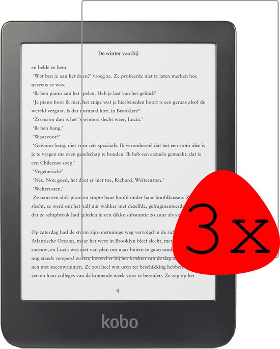 Screenprotector Geschikt voor Kobo Clara HD Screenprotector Tempered Glass - Screenprotector Geschikt voor Kobo Clara HD Screen Protector - 3 Stuks van OMBRA