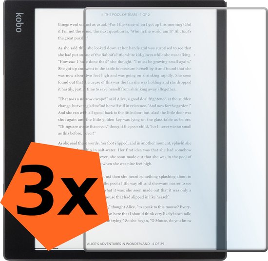 Screenprotector - Geschikt voor Kobo Elipsa 2E Screenprotector Bescherm Glas - Screenprotector Geschikt voor Kobo Elipsa 2E Screen Protector Tempered Glass - 3 PACK van iMoshion