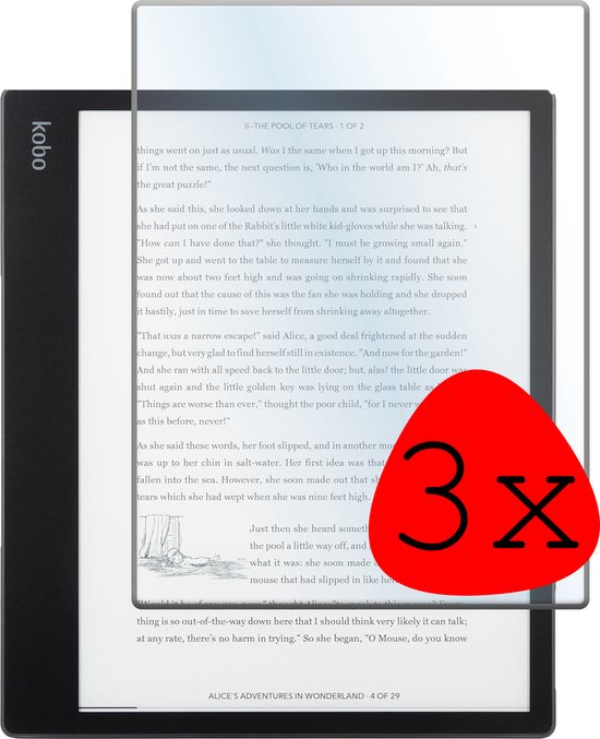Screenprotector Geschikt voor Kobo Elipsa 2E Screenprotector Tempered Glass - Screenprotector Geschikt voor Kobo Elipsa 2E Screen Protector - 3 Stuks van Splendid Positioning