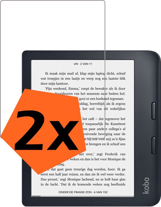 Screenprotector - Geschikt voor Kobo Libra 2 Screenprotector Bescherm Glas - Screenprotector Geschikt voor Kobo Libra 2 Screen Protector Tempered Glass - 2 PACK van AFTERNOON.