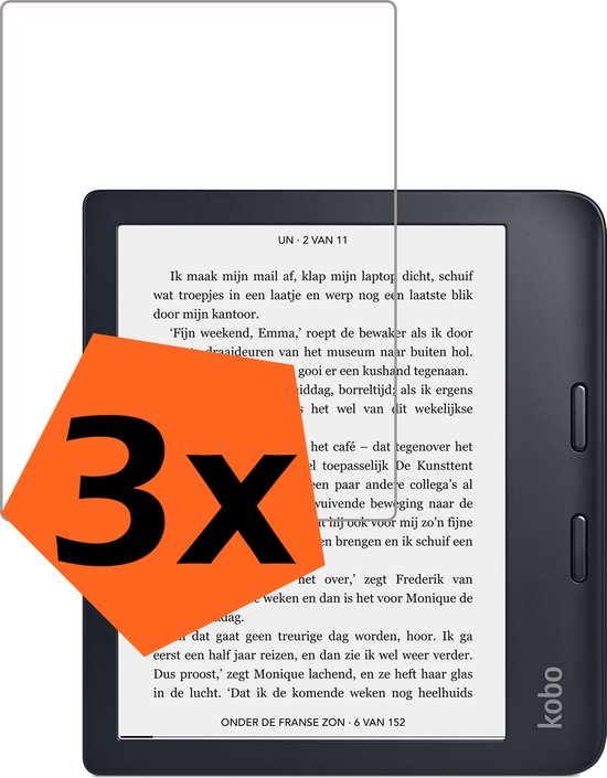 Screenprotector - Geschikt voor Kobo Libra 2 Screenprotector Bescherm Glas - Screenprotector Geschikt voor Kobo Libra 2 Screen Protector Tempered Glass - 3 PACK van iMoshion