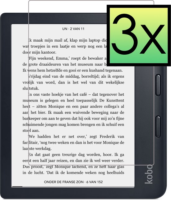 Screenprotector Geschikt voor Kobo Libra 2 Screenprotector Bescherm Glas Tempered Glass Screen Protector - 3 PACK van EZVizwan