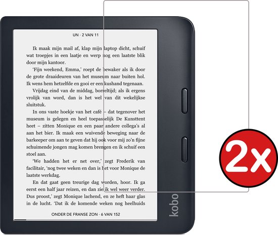 Screenprotector Geschikt voor Kobo Libra 2 Screenprotector Gehard Glas Tempered Glass - Screenprotector Geschikt voor Kobo Libra 2 Screenprotector - 2 PACK van OMENYX