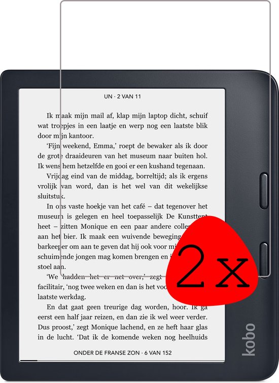 Screenprotector Geschikt voor Kobo Libra 2 Screenprotector Tempered Glass - Screenprotector Geschikt voor Kobo Libra 2 Screen Protector - 2 Stuks van Merkloos