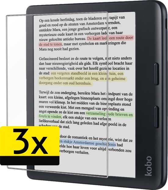 Screenprotector - Geschikt voor - Kobo Libra Colour - Screenprotector Bescherm Glas Gehard Screen Protector - 3 Stuks van IVOL