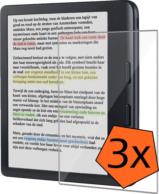 Screenprotector - Geschikt voor Kobo Libra Colour Screenprotector Bescherm Glas - Screenprotector Geschikt voor Kobo Libra Colour Screen Protector Tempered Glass - 3 PACK van Merkloos