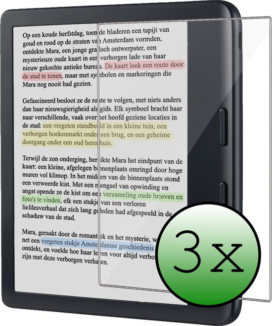 Screenprotector Geschikt voor Kobo Libra Colour Screenprotector Tempered Glass - Screenprotector Geschikt voor Kobo Libra Colour Screen Protector - 3 Stuks van MMOBIEL