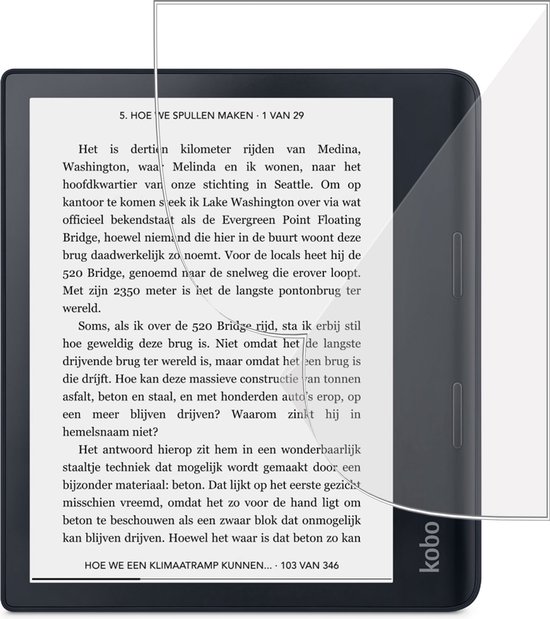 Screenprotector geschikt voor Kobo Libra H2O - Folie Screen Protector geschikt voor Kobo Libra H2O van EZstick