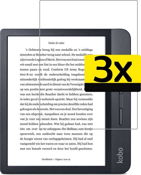 Screenprotector - Geschikt voor - Kobo Libra H2O - Screenprotector Bescherm Glas Gehard Screen Protector - 3 Stuks van AZNS