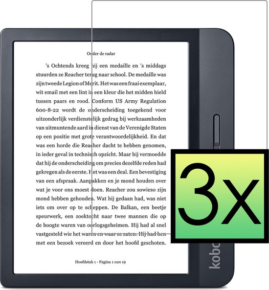 Screenprotector Geschikt voor Kobo Libra H2O Screenprotector Bescherm Glas Tempered Glass Screen Protector - 3 PACK van Aiiwor