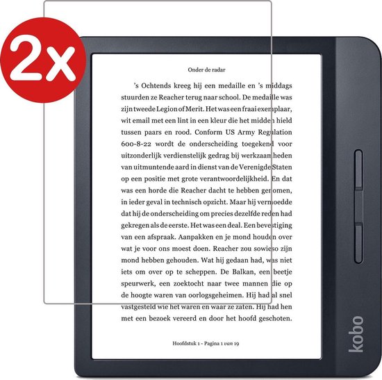 Screenprotector Geschikt voor Kobo Libra H2O Screenprotector Gehard Glas Tempered Glass - Screenprotector Geschikt voor Kobo Libra H2O Screenprotector - 2 PACK van Merkloos