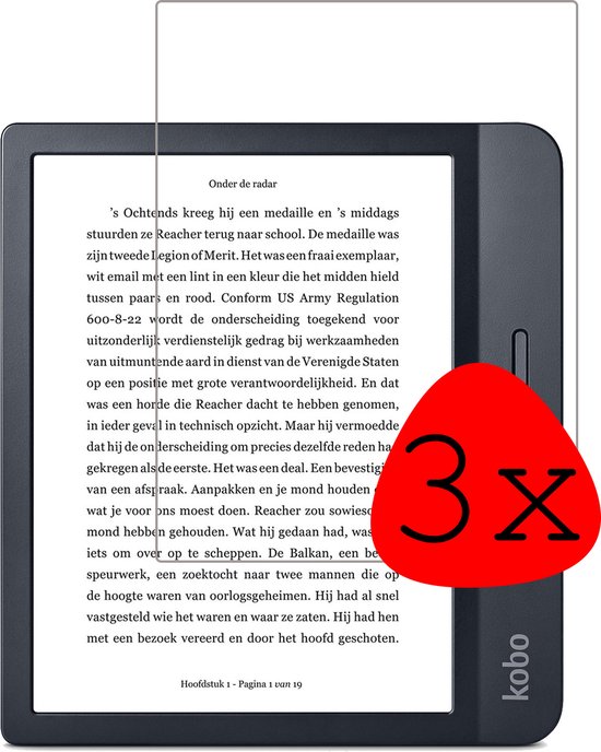 Screenprotector Geschikt voor Kobo Libra H2O Screenprotector Tempered Glass - Screenprotector Geschikt voor Kobo Libra H2O Screen Protector - 3 Stuks van AZYRA