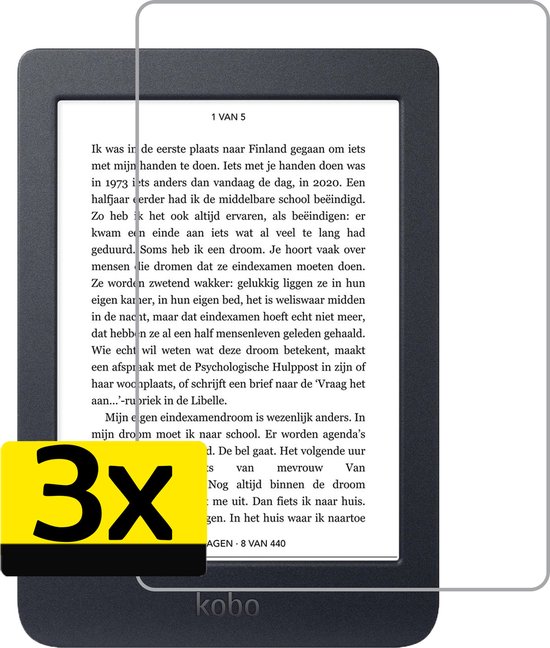 Screenprotector - Geschikt voor - Kobo Nia - Screenprotector Bescherm Glas Gehard Screen Protector - 3 Stuks van Displex