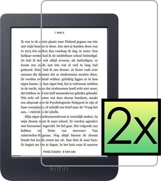 Screenprotector Geschikt voor Kobo Nia Screenprotector Bescherm Glas Tempered Glass Screen Protector - 2 PACK van 2BY7