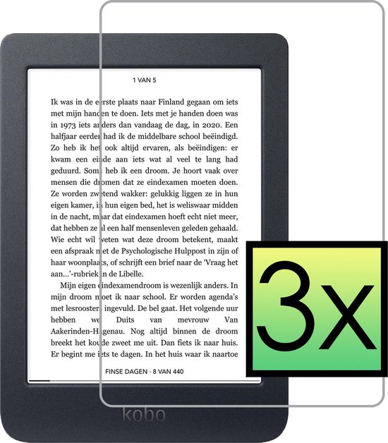 Screenprotector Geschikt voor Kobo Nia Screenprotector Bescherm Glas Tempered Glass Screen Protector - 3 PACK van 4Smarts