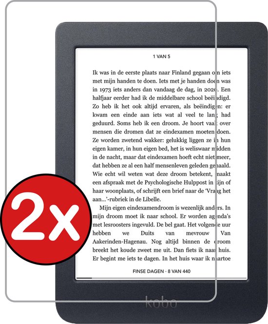 Screenprotector Geschikt voor Kobo Nia Screenprotector Gehard Glas Tempered Glass - Screenprotector Geschikt voor Kobo Nia Screenprotector - 2 PACK van OMNIROOT