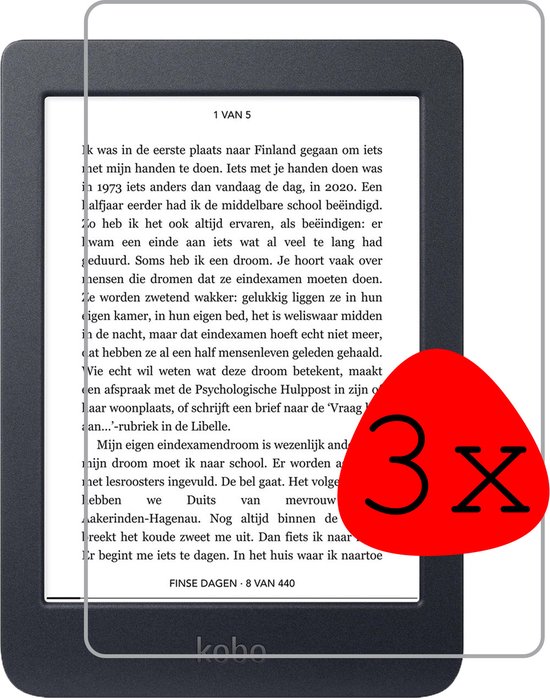 Screenprotector Geschikt voor Kobo Nia Screenprotector Tempered Glass - Screenprotector Geschikt voor Kobo Nia Screen Protector - 3 Stuks van Mobiparts
