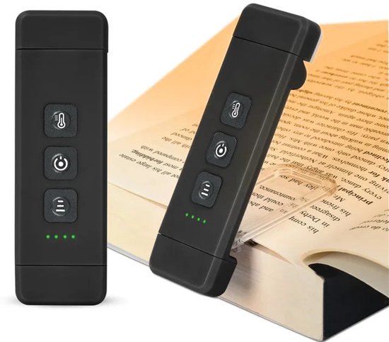 S&D - Leeslampje - Dimbaar tot zwak licht - Oplaadbaar -Boekenclip - 4 lichtkleuren van S&D